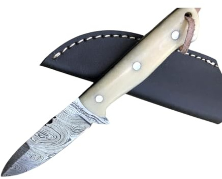 Perkin Damastmesser Jagdmesser Mit Scheide Scharf SK700