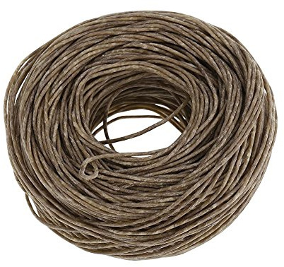 Fdit Mecha de Vela de cáñamo de Cera de Abeja Gruesa Mecha de cáñamo orgánica con Cera de Abejas Natural 61 Metros Carrete No Hay Humo Mecha de Vela para Hacer Velas Vela DIY(1#)