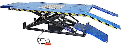 Pro-Lift-Werkzeuge Lunghezza speciale: 2800 mm + larghezza speciale: 1260 mm, 1000 kg, piattaforma sollevatore per moto, con azionamento elettrico da 230 V, altezza fino a max. 1220 mm, per officine