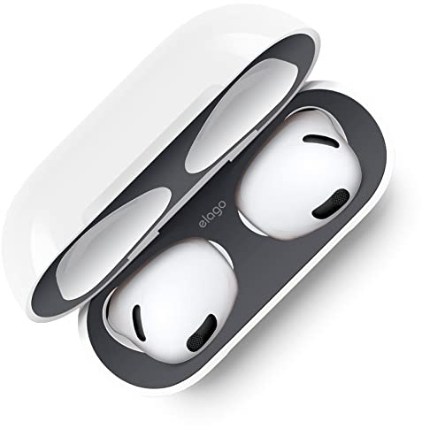 elago Protezione Antipolvere per AirPods 3 | Adesivo Metallico Anti-Residui, Pellicola Ultra Sottile [1 Set] (Grigio Scuro)