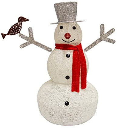 Pupazzo di Neve Luminoso Decorazione da Esterno per la Casa Luci LED Pupazzo di Natale per Giardino - Bianco