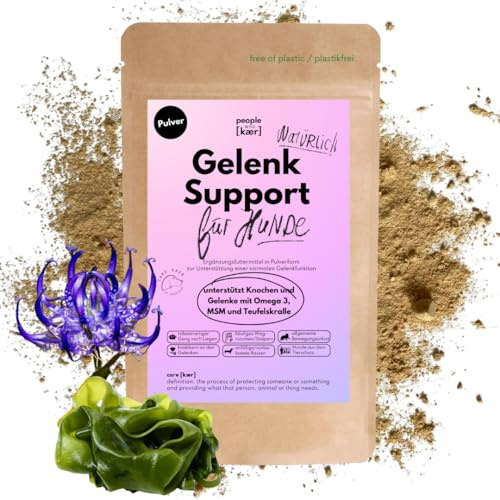 People who Kaer Gelenkpulver für Hunde vegan 200g, Normale Gelenkfunktion mit MSM, Teufelskralle, Algenmehl, Ingwer, natürliches Gelenk Nahrungsergänzungsmittel Hund mit hoher Akzeptanz bei Hunden