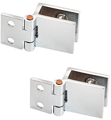 2 bisagras de puerta de cristal de 0 grados, bisagra de mampara de ducha, sin perforar, bisagras de puerta de vidrio de 5 a 8 mm de grosor