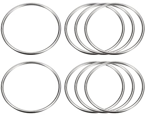 sourcing map 8Stk. 60mm(2.36) Äußerer Durchmesser 3mm Dicke Edelstahl O-Ringe Mehrzweck Metallgeschweißte O-Ringe Rundringe