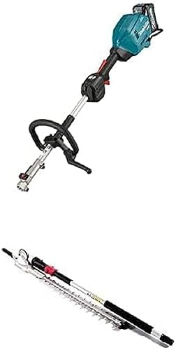 Makita UX01GZ Akku-Multifunktions-Antrieb 40V max. (ohne Akku, ohne Ladegerät) + Heckenscherenaufsatz EN401MP - Moderner Trimmer in Türkis für Gartenpflege und Unkraut jäten