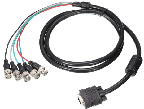 Sourcing Map 1.5m/5ft VGA to BNC Cable, RGBHV to VGA Adapter, 5 BNC to HD15, for TV, Projector