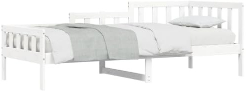 vidaXL Dagbädd vit 90x200 cm massiv furu, gästsäng, säng, soffa, gästsängar, sängar, soffor, dagbädd, dagbäddar, sängram, sängramar