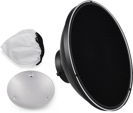 Generic Réflecteur avec diffuseur Bowens Mount Réflecteur standard pour Bowens Réflecteur pour flash 30 cm Réflecteur standard Bol de beauté Support Bowens avec diffuseur blanc