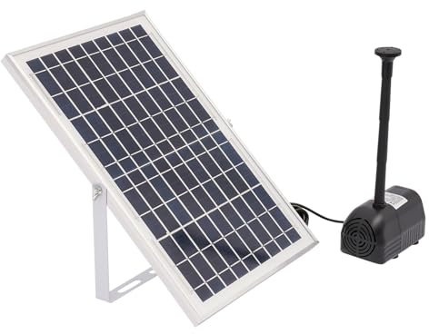 Solar Springbrunnen, 10W Solar-Springbrunnen mit 10 Fontänenstile für Garten, für Außen für Vogelbäder, Aquarien, kleine Teiche, Gartendekorationen