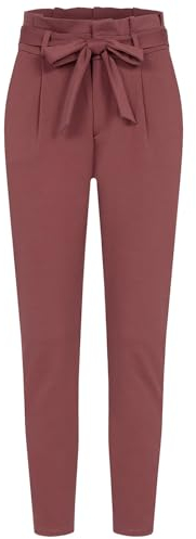 Cloud 5ive Damen Loose Fit Paperbag Stretch-Hose mit Bindegürtel