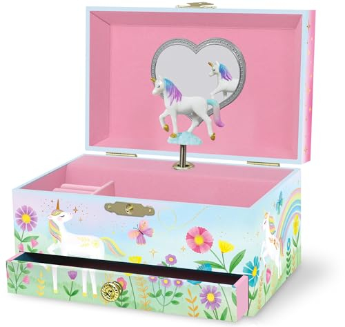 Giggle & Honey Musical Unicorn Jewellery Box for Girls - Kids Dancing Unicorn Music Box with Mirror, Unicorn Gifts for Little Girls, Jewellery Boxes, Childrens Birthday Gift, Ages 3-10