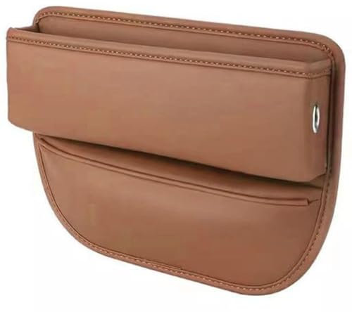 DLHFC Autositz Aufbewahrungsbox für VW up!/Cross up!/e-up!/eco up!/Touran 2000-2024, PU-Leder-Organizer Sitz Seitentaschen Organizer Multifunktionale Aufbewahrungsbox,C-Brown-1Pcs