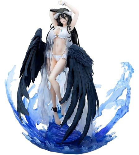 Keyhvao Bademode, Albedo-Figur, 32 cm, stehend, schwarze Flügel, Anime-Overlord-Figuren, niedliche Dekoration, PVC-Material, Geschenke für Desktop, Fans, Unisex
