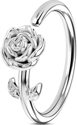 OUFER 20G Blume Nasenring 8mm Sehnenlos für Frauen Nose Piercing
