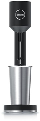 Arendo - Eiweiß Shaker - Protein Shaker Mixer - Metall Premium Eiweißshaker- 500 ml Edelstahl Becher - 22.000 U min - 2 Geschwindigkeitsstufen - Fitness Protein Drinks Smoothies Milchshakes