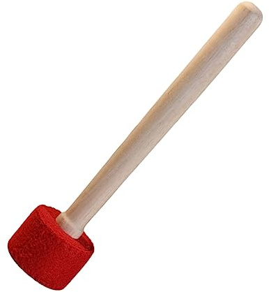 Singing Bowl Bowl Striker Wrapped Mallet Lightweight for Yoga Meditation | Handy Universal Use, Red Cloth and Wood Build, for Gong and Singing Bowl Sessions