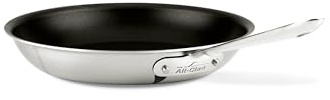 All-Clad D5 10 Inch Brushed Stainless Steel Pro Non Stick Frying pan, 5-Ply Stainless Steel Pan, Induction, Oven Broiler Safe 500F, Pancake Egg Pan, Skillet, Professional Cookware, Silver