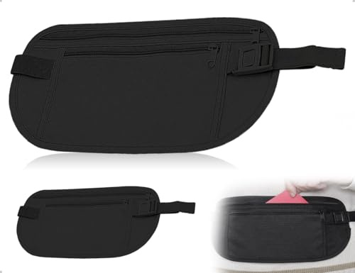 AOYEGIC Marsupio, Piccola cintura porta soldi,Marsupi impermeabili,Borsa a tracolla alla moda,Utilizzato per donne e uomini Viaggi Campeggio Fitness,Conservazione di contanti,carte,chiavi(nero)