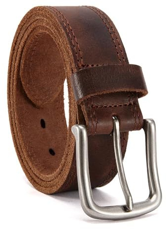YOORAN Gürtel Herren aus Vollnarbenleder, 38mm breit Echtledergürtel | Vintage-Design, matter Ledergürtel, natürliche Rückseite für sicheren Halt, perfekt für Business & Freizeit, Geschenkbox