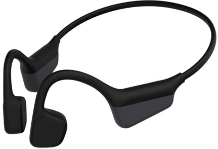 Bone Conduction Headphones, Open Ear Headphones Wireless Bluetooth, 15H Playtime, Dual Stereo Bass Technology, 27g Lightweight Wear, Call Noise Cancellation, IPX6 Waterpoof for Commuting, Walking