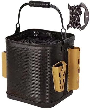 Secchio da, contenitore per pesce, borse da, 24.5x25x26cm, costruzione leggera ma robusta, fodera interna impermeabile, versatile per il campeggio, all'aperto
