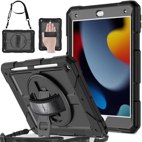 SINSO Case for iPad 9th 8th 7th Gen 2021/2020/2019 10.2 Inch, Black