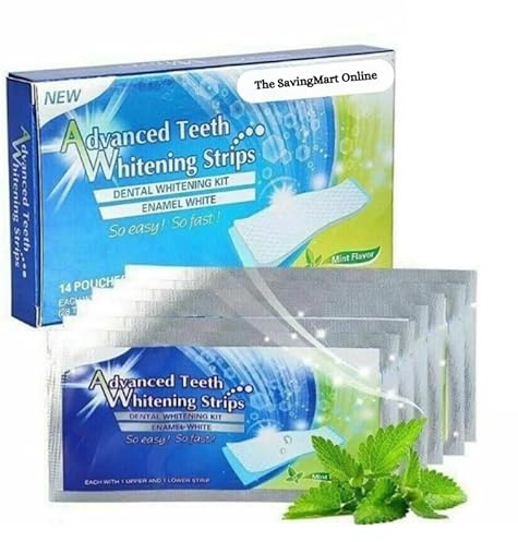 Teeth Whitening Strips for Sensitive Teeth – Enamel-Safe at-Home Whitening Strips, Professional Home Teeth Whitening Kit for Brighter Smile