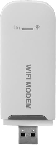 VELATEMOR Tragbarer 4G-USB-WLAN-Plug-and-Play-Hochgeschwindigkeits-Internet-Mehrbenutzer-Sharing mit Eingelegter Standard-SIM-Karte, Tragbarer Reise-Hotspot (White)