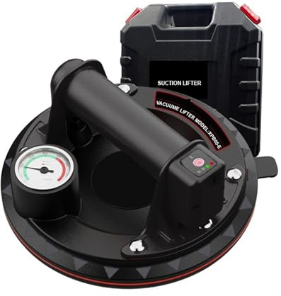 Ventose motorizzate da utilizzare su superfici ruvide for piastrelle e lastre di vetro portage. Manometri visibili 8 pollici