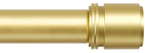 HOTOZON Gardinenstange Gold, 80-305 cm Vorhangstange Ausziehbar, 25 mm Durchmesser, Gardinenstange Verstellbar Metall, mit Kappenknäufen, Halterungen, Vorhang Stange für Fenster, Schlafzimmer