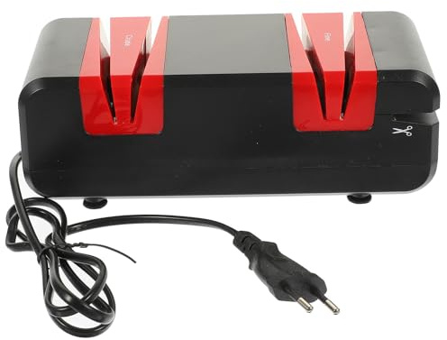 BAZEITFLOW Affûteur de Ciseaux Électrique Multifonction 4-1 60W Moteur en Cuivre Pur Noir et Rouge Affûtage Rapide Cuisine Ciseaux Couteaux Tournevis Outil Sûr et Antidérapant pour