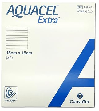 Aquacel Extra 15 x 15 cm, sårförband med hydrofiber, 5 stycken