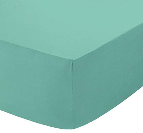 Comfy Nights Extra Deep 40Cm PolyCotton Easy Care Pecale Fitted Sheet Or Pillow Pair, Single - Mint Green