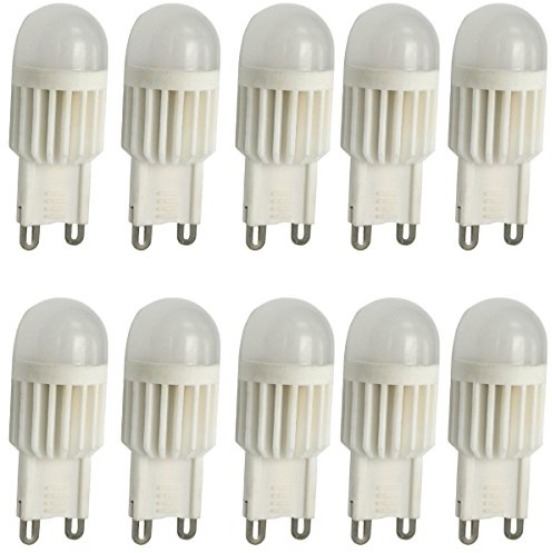 Aoxdi 10 Stück Dimmbar G9 LED Leuchtmittel 3W, Warmweiß, LED Licht | G9 Energiesparlampe Dimmbar Keramik LED Strahler Birne, AC220-240V