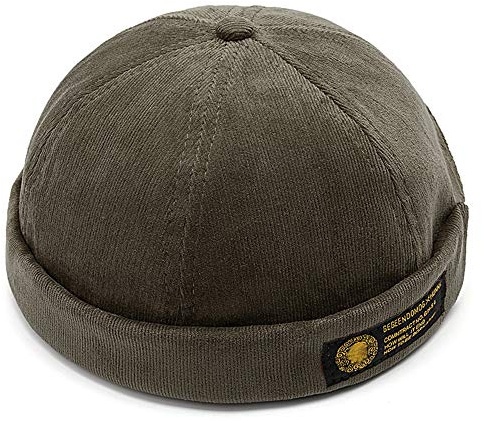 YAMEE Bob Homme Docker Bonnet Casquette Neuf Urban Style Bord Roulé rétro Travailleur Marin Unique Street décontracté Brimless Chapeau (One Size 56-58cm)