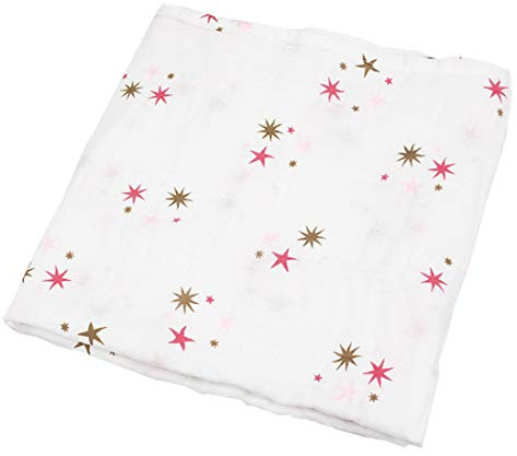 Levoberg Baby Musselin Swaddle Decke Tücher, Wickeltuch Baby 120x120 cm, weich und gemütlich, Zwei Schichten Musselin-Baumwolle für Junge und Mädchen, Spucktücher, Baby Tuch, Mulltücher(Rot Stern)