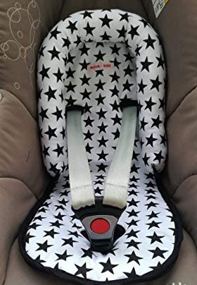 MOON-BEBE Auto-Sitzverkleinerer universal maxi cosi autositz und fahrt WHITE (black stars)