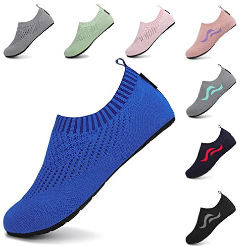 SAGUARO Badeschuhe Damen Wasserschuhe Herren Atmungsaktiv Strandschuhe für Yoga Aquaschuhe Frauen Surfschuhe Männer Sommer Strand Garten Wassersport Surfen Beach Saphir 36/37 EU
