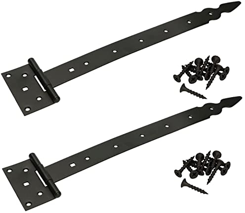 KOTARBAU® Set di 2 ganci a croce con cerniera a T, decorativi, verniciati a polvere, colore nero, 400 mm