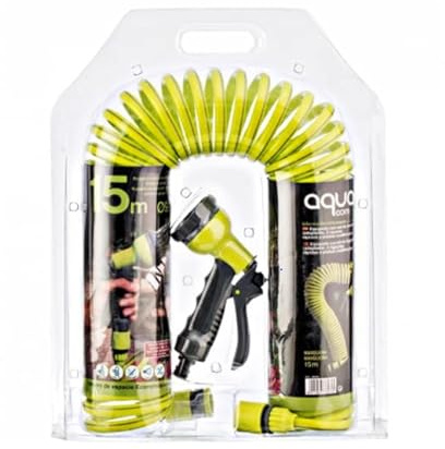 Suinga Manguera jardin helicoidal espiral 15 mts, verde