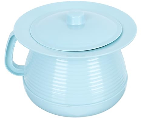 Housoutil Portable Adult Spittoon with Lid Thickened Chamber Pot 7.87In Urine Storage Pot with Handle Non-Slip Base Bathroom Aid for Elderly Care