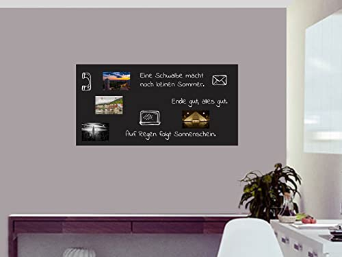 Tafelfolie magnetisch & selbstklebend | 60cm breite | 25 Größen l schwarz l Kreidetafel l Wandtafel Magnet Tafel l inkl. Kreidestift + 10 Magnete (50x120cm)