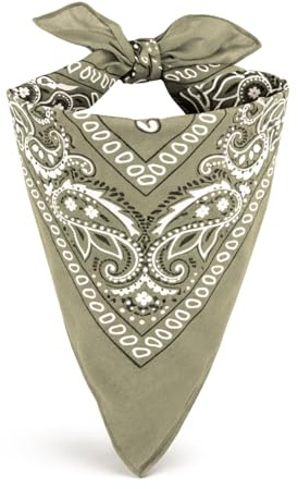EUROXANTY Bandana aus 100% Baumwolle, Bandana mit Paisley-Muster, für Damen und Herren, Unisex, 53 x 53 cm, 20 exklusive Farben, Beige