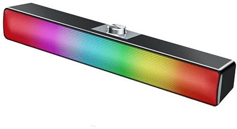 Haut-parleurs sans Fil pour Ordinateur Barre de Son Bluetooth pour Ordinateur, Haut-parleurs de Jeu pour PC Haut-parleurs pour Ordinateur de Bureau (Version améliorée)