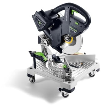 Festool SYMC 70 EB-Basic Scie à Onglets sans Fil SYMMETRIC | Moteur EC-TEC sans balais, double batterie 18 V, roues de mobilité, bisectrice symétrique