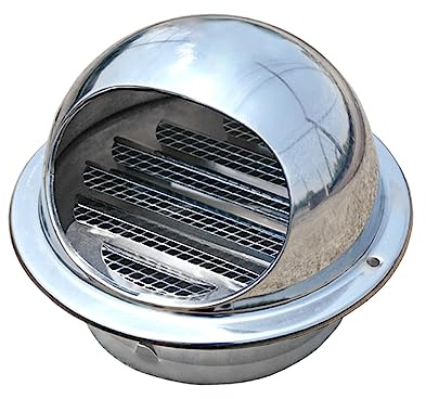 Cubierta de Chimenea de Acero Inoxidable 304,Tapa Protectora de La Cubierta de Lluvia del Tubo,Rejilla de Ventilación Redonda del Tubo de Escape de Campana Extractora (150mm/5.9in)