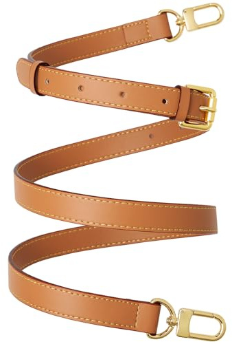 RICLVS Echtes Vachetta Leder Crossbody Strap Echtes Leder Verstellbarer Ersatzriemen für Schultertasche Handtasche Geldbörse, Beige Pink, 41.7 - 50.3 in（106-128cm）,width 1.8cm/0.7inch
