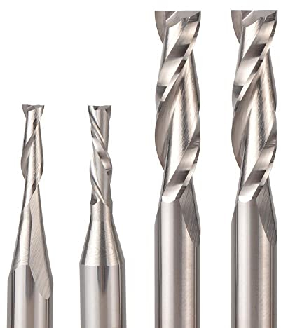 SYLALE CNC-Vollhartmetall-Gravur-Bits Fräser Holzbearbeitungsset 6 mm 6,35 mm Schaftfräser for Schnitzen von Holzwerkzeugen (Color : 6mm set-2-6pcs)