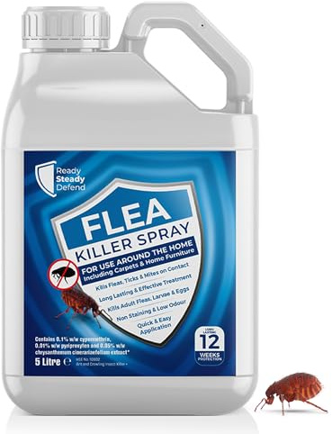 Flea Spray for The Home | 5 Litre | Flea Treatment For Households & Carpets | Eradicates Flea Infestations Completely | Kills Fleas, Larvae & Eggs on Contact