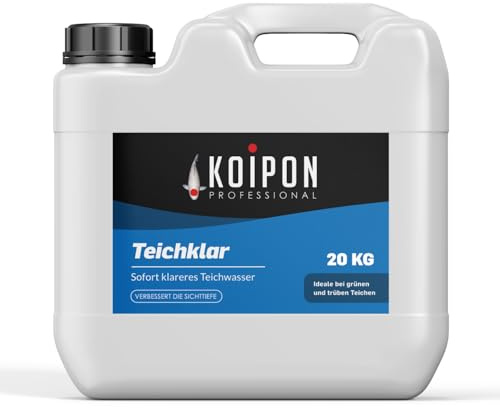 KOIPON Teichklar 20 L Teichklärer gegen Schwebealgen & trübes Wasser | Klärt grünes & trübes Teichwasser, bindet Phosphat & Schwermetalle – gegen Schwebealgen im Gartenteich